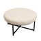 Flash Furniture Ashton 34 Round Cotton Linen Tufted Ottoman with Metal Frame, Beige Cotton Linen/Black Frame WX-TY-104-BGE-LN-BLK-GG - alternate 6